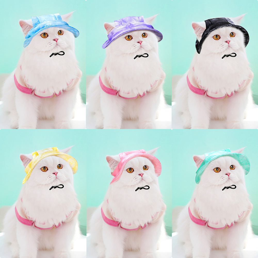 Fabricante de accesorios para mascotas pequeñas, perros y gatos, gorro de pescador vaquero para gatos, funda para casco, suministros para perros al aire libre al por mayor, sombrero para el sol