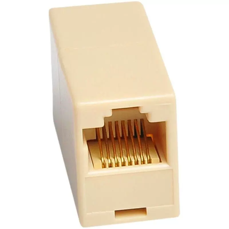 RJ45直通头8P8C直通8芯双通电话线对接头转接对接线延长头转接器