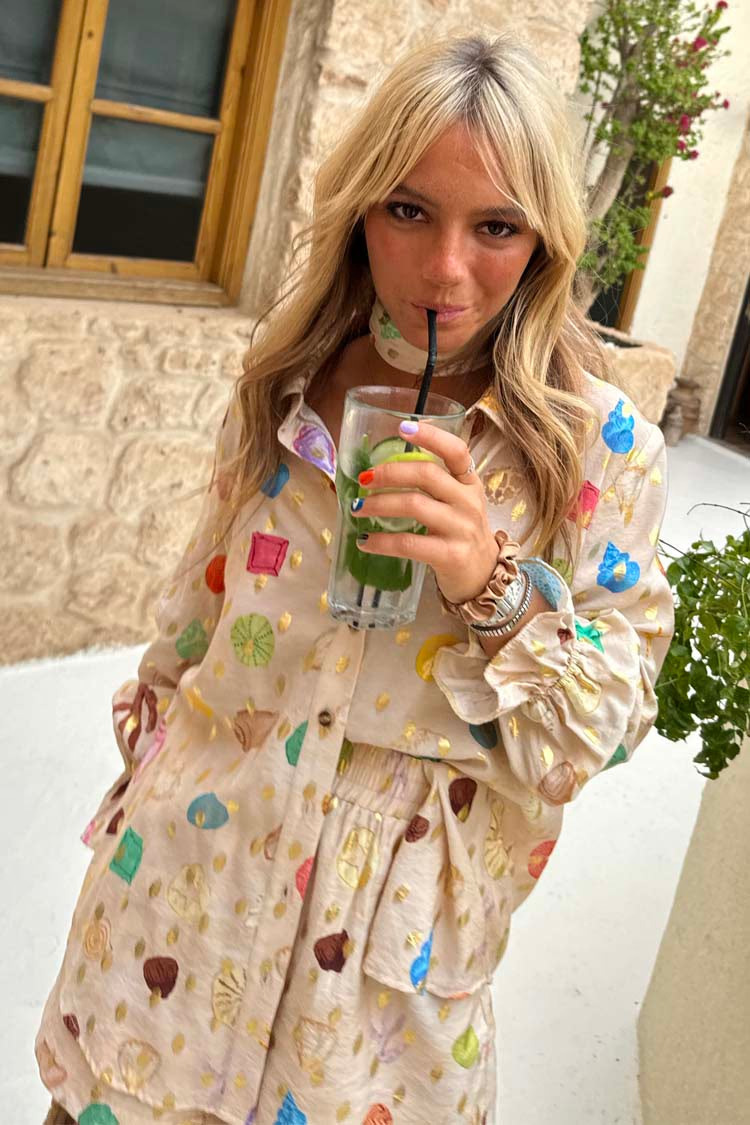 Loose Fit Type Holiday Beach Women's Casual Vacation Conch Linen Polyester Shorts Co-ord Set Shorts Sets