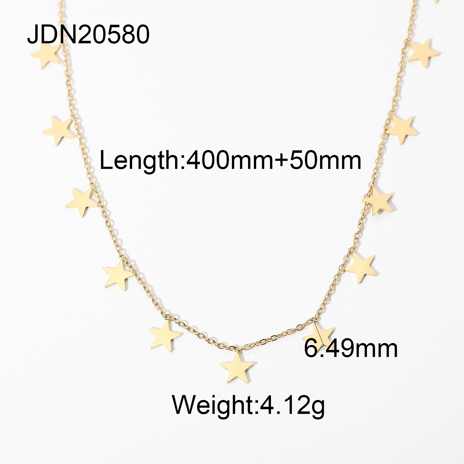 Star Tassel Pendant Gold-plated Stainless Steel Necklace Wholesale Nihaojewelry display picture 7