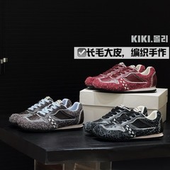 复古小众设计苹果头德训鞋2025早秋新款绒皮休闲百搭运动阿甘鞋潮