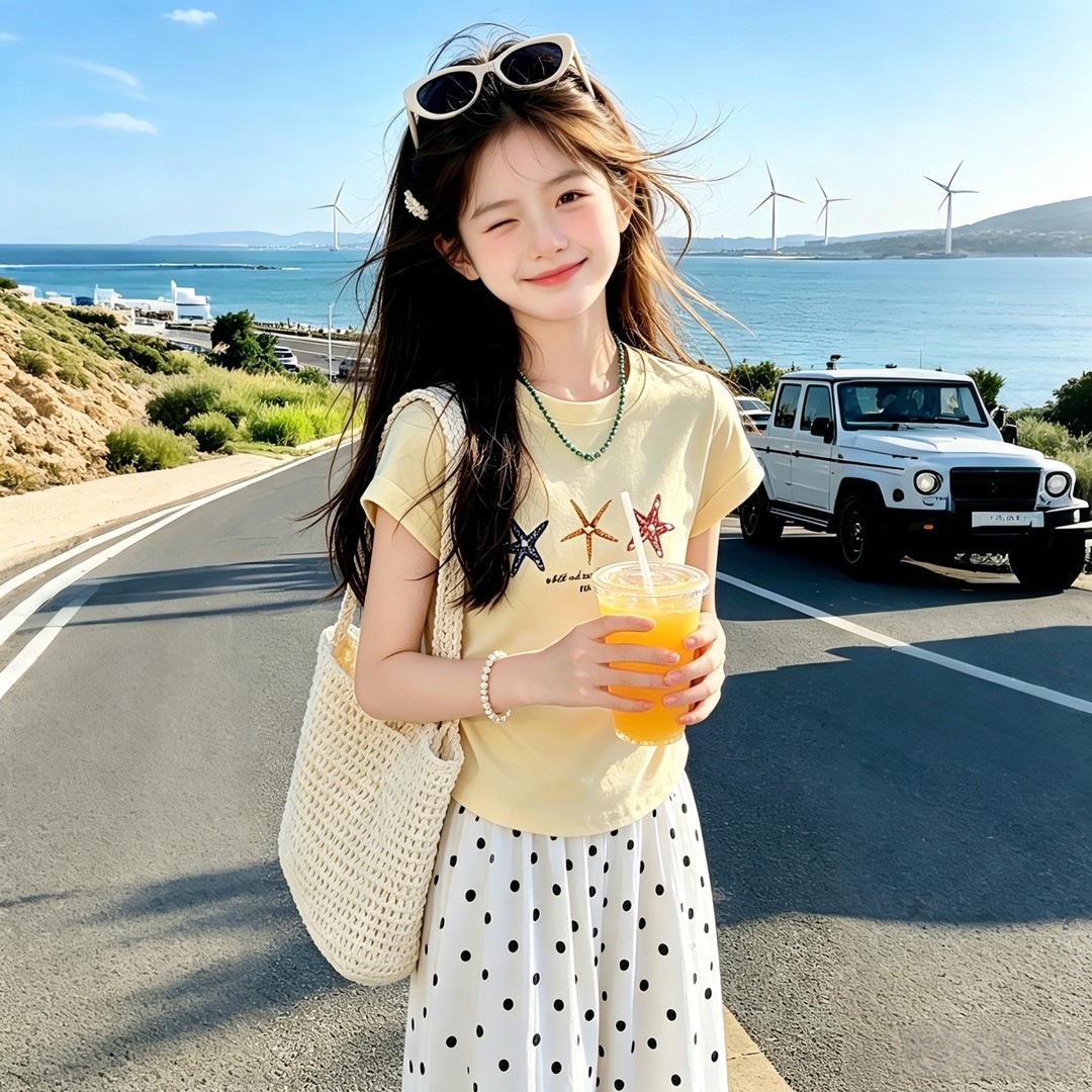 女童夏装新款套装中大童儿童洋气女孩短袖T恤休闲裤两件套潮衣服