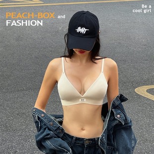 Large Chest Shown Small Thin Underwear Women's Triangle Cup Large Chest Breast Explosion Small Sports No Steel Ring Lightweight Bra Sexy Bra