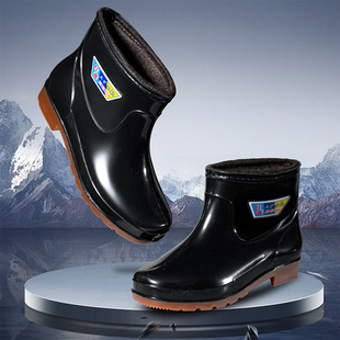 Labor protection short-tube rain boots for men, all-season work shoes, low-cut anti-slip kitchen shoes, wear-resistant rubber shoes, fishing shoes, waterproof shoes