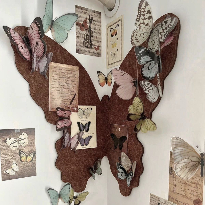 Ensemble de papillons français en feutrine - Décoration murale sans perçage pour chambre, entrée et salon_voghion.com