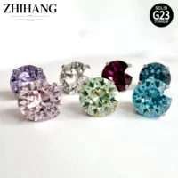 Zhihang F136 титан Свароло циркон серьги ушные шипы улитки 6 мм циркон ушные гвозди G23 титановый сплав пирсинг украшения