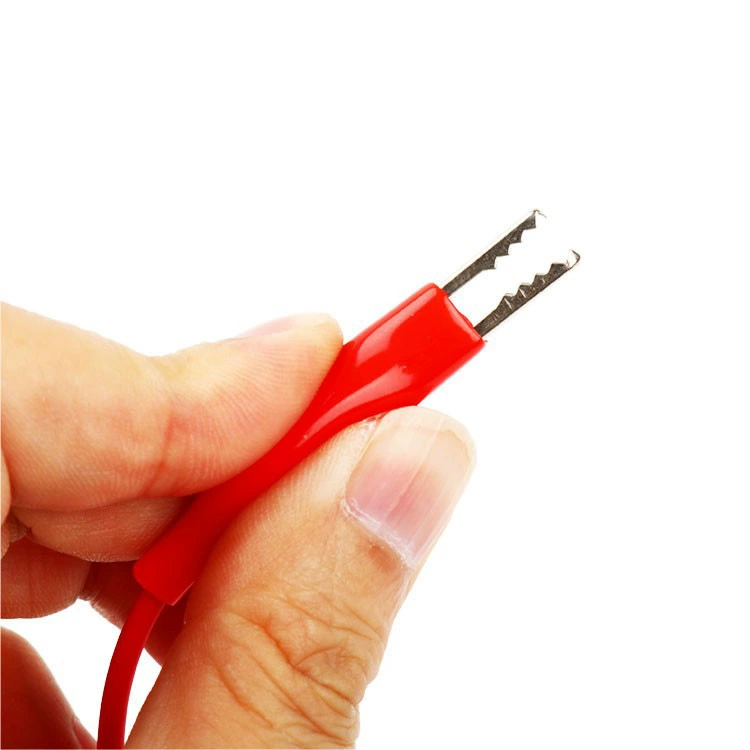 Double-ended crocodile clip line, test line/wired crocodile clip, 2 lines, 4 clips, total length with clips 1 meter
