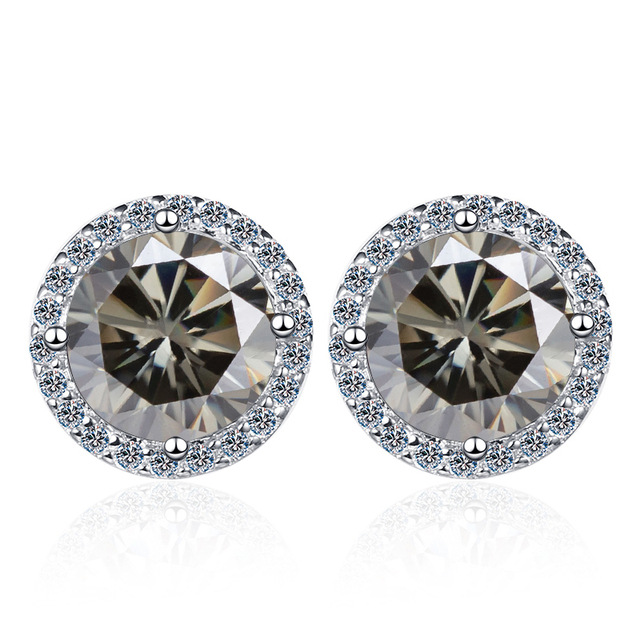 2022 nuevos pernos de plata 925 1 quilates de piedra de mosaico de cuatro patas pernos de arredores redondos ventas calientes transfronterizas