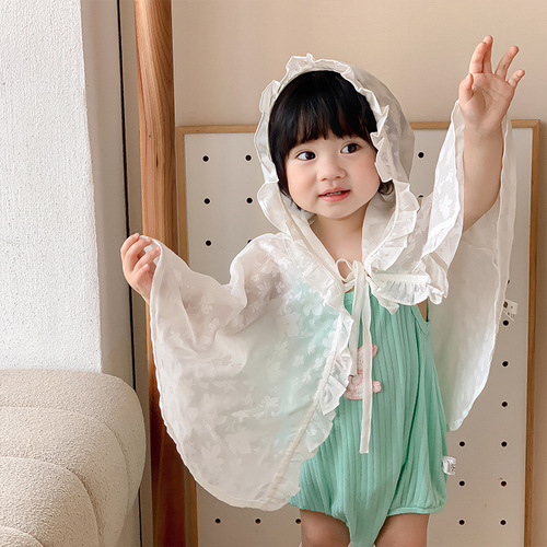 Newborn baby cape cape summer outing baby sun protection windproof and cool coat summer breathable thin shawl