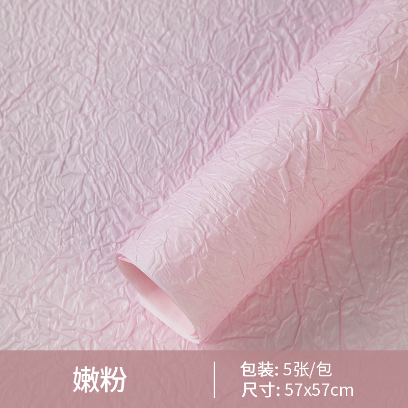 Huaxi Sensación de alta calidad Papel de textura de piedra Pliegues Papel de embalaje de flores Material floral Regalo hecho a mano Material de bricolaje