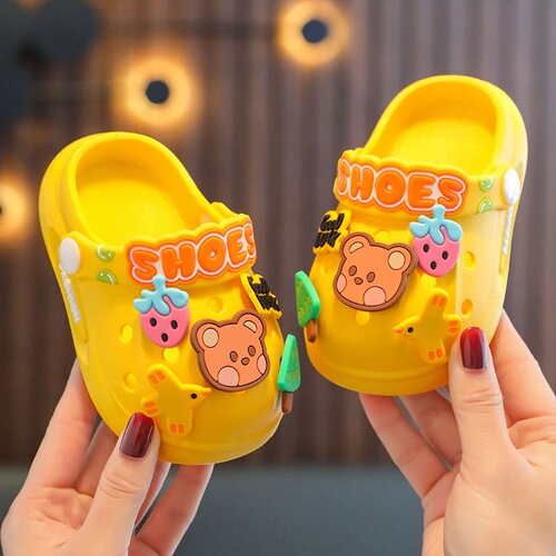 Children's slippers Baotou boys' slippers cartoon non-slip soft bottom indoor home  baby hole slippers girls