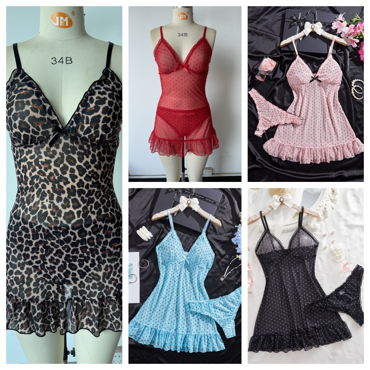 Nightgown European and American Style Outfit Women's Cosplay Uniform Seductive Ladies Sexy See-Through Nightgown Direct from Manufacturer