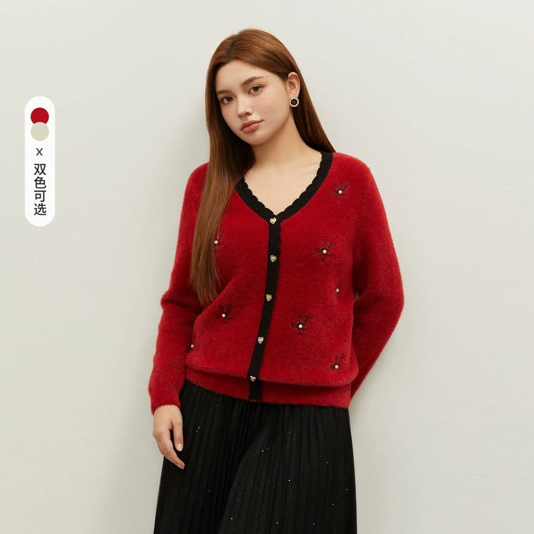 Слепое шоу большой размер толстый имитационный свитер с V-образным вырезом