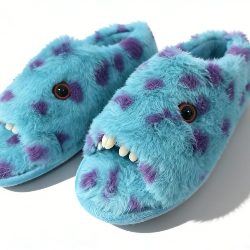 Cartoon Warm Thickened Monster Plush Home Cotton Slippers for Parent-Child and Couple Use, Dinosaur Paw Indoor Floor Slippers with Heel Cover Cartoon Warm Thickened Monster Plush Home Cotton Slippers for Parent-Child and Couple Use, Dinosaur Paw Indoor Floor Slippers with Heel Cover