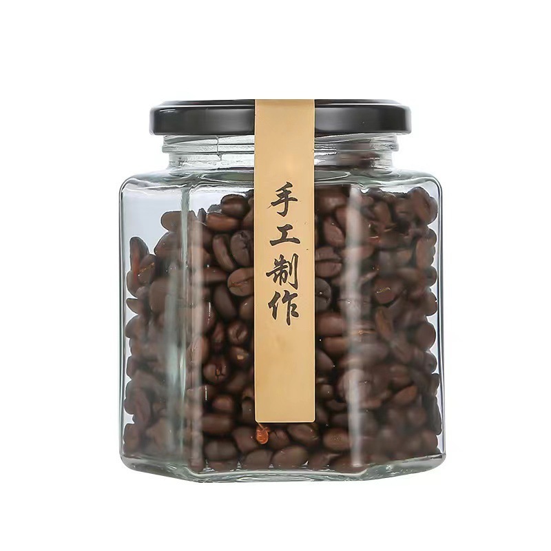 六棱玻璃酱菜瓶500ml果酱辣椒酱分装瓶食品级厨房储物罐现货批发|undefined