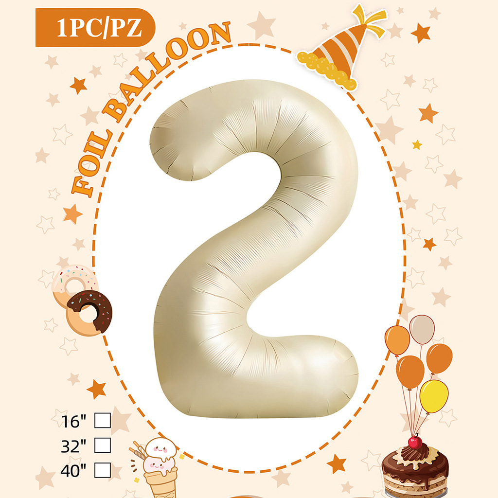 Embalaje de tarjeta de papel independiente digital de cumpleaños impreso en blanco de 32 pulgadas, decoración de fiesta de la versión estadounidense, película de aluminio, decoración de globos de papel de aluminio