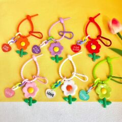 New DIY Creative Flower Chain Keychain Pendant Ornament