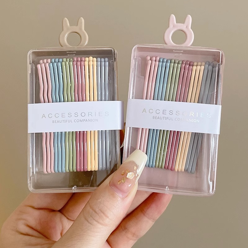 Clip de color simple horquilla en forma de U clip de cabello fijo lado Bangs horquilla rota horquilla negra tocado