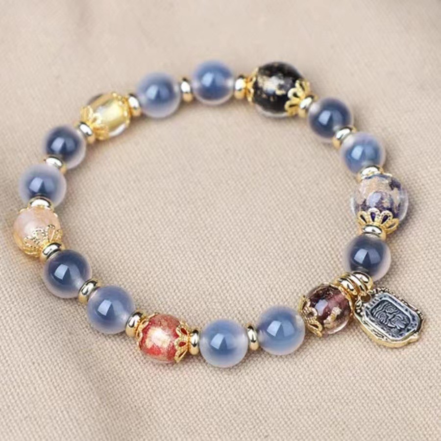 화이트 슈가 하트 골드 호일 팔찌