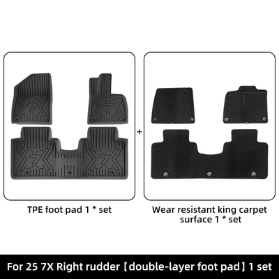 Suitable for 24-25 Zeekr Modelə uyğun ayaqaltı - 25-models-of-jikrypton-7x-right-hand-drive-double-layer-wear-resistant-king-floor-mats-w250010881