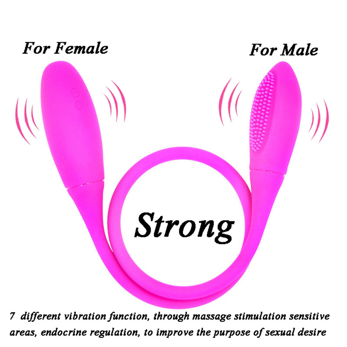 Dual-Head Vibrating Egg Anal Plug, Silicone Couples Prostate Massager with Button Control — detail image 9