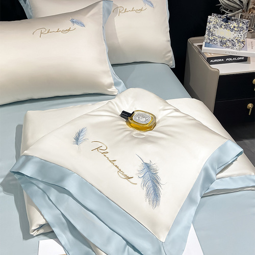 New style ice silk summer quilt air conditioner cover summer single person Tencel summer cool quilt set of four summer double person quilt machine washable