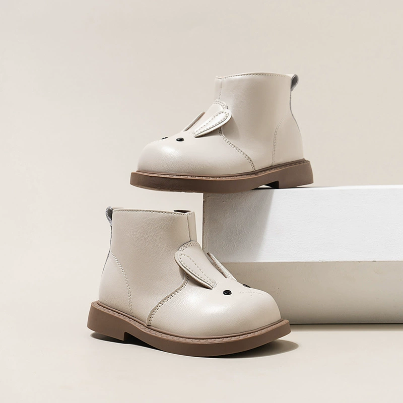 Baby Baby Baby Boots Кожаные сапоги 2024 Осень Зима Новые Девушки Мартин Сапоги Детские сапоги Плюшевые хлопчатобумажные сапоги