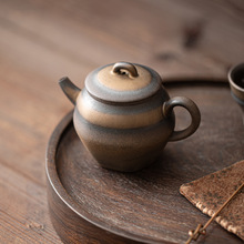 古早烧粗陶古风壶鎏金铁釉陶瓷茶壶功夫茶具个人壶家用过滤茶水壶