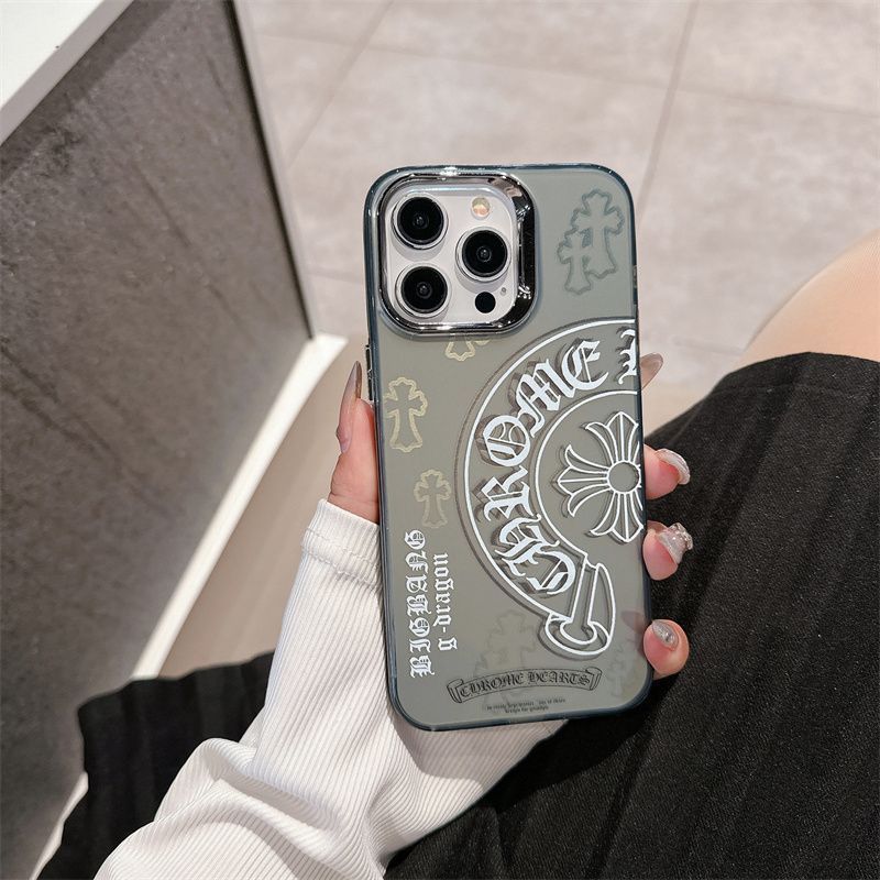 Chrome Hearts Electroplated Case for iPhone 16 Pro Max Silver