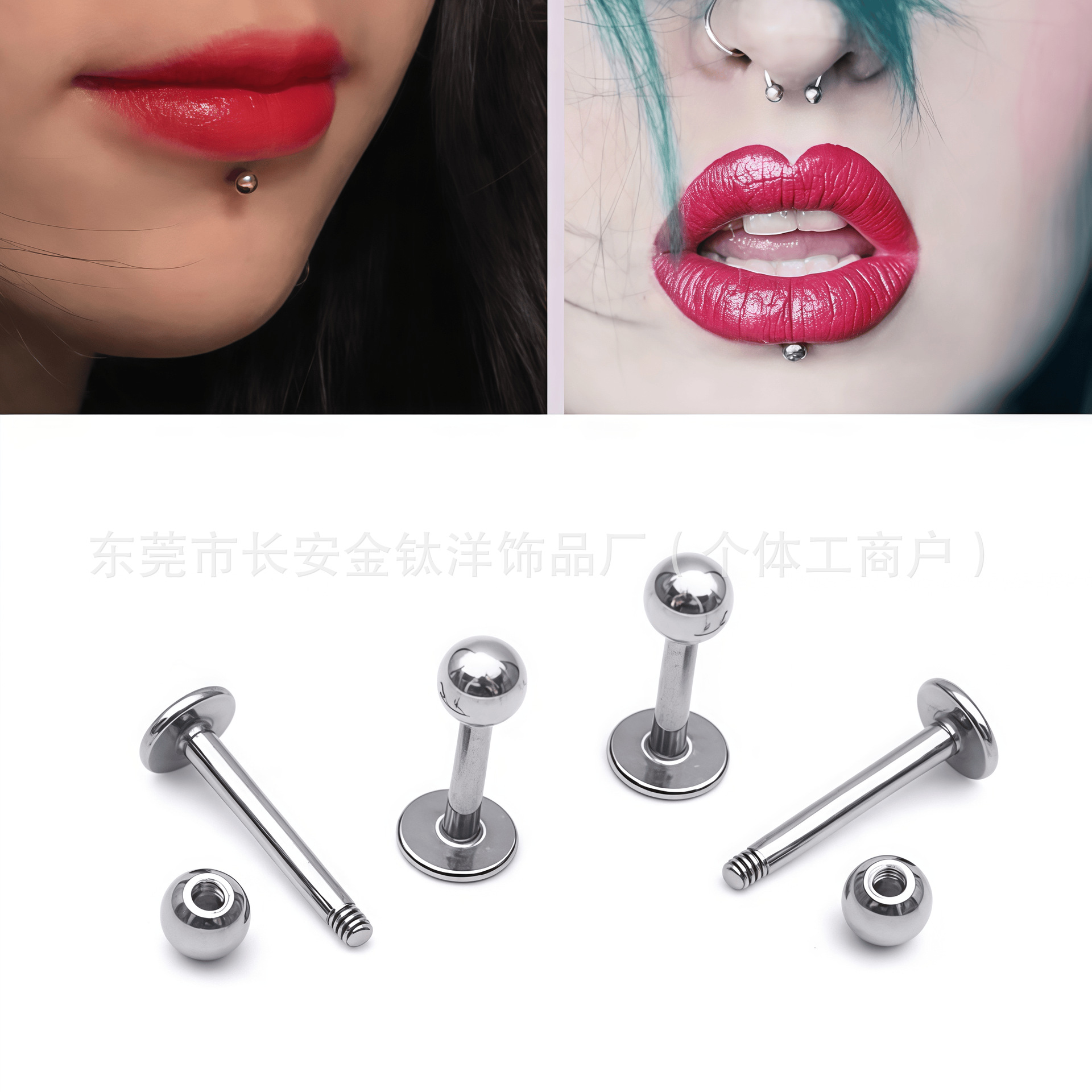 G23 Titanium 1.0mm/1.2mm External Thread Flat Bottom Lip Ring Tongue Barbell Ear Bone Nail Piercing Jewelry detail image 7