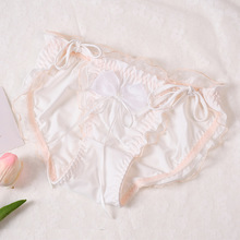 纯欲日系小清新纯欲荷叶边 公主三角少女可爱系带系绳女士内裤666