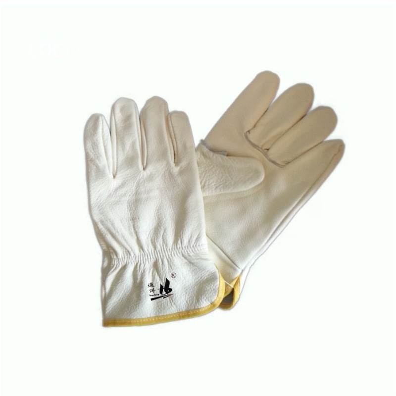 通洋厂家整掌背 全皮司机焊工园艺搬运石油劳保手套均码浅色
