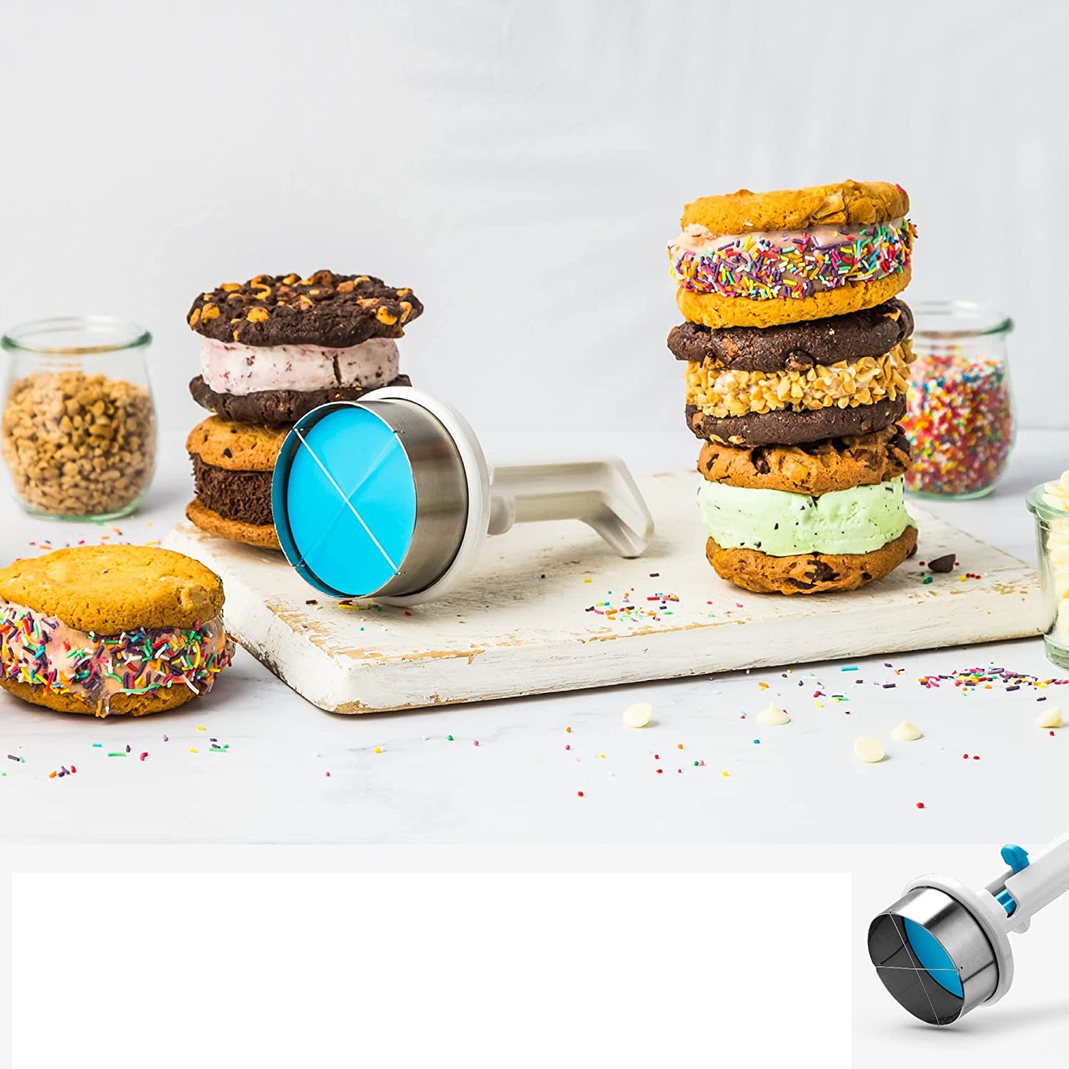 Dreamfarm Icepo Scoop|Maker For Sandwiches Rotating Spoon Ice Cream Scoop_voghion.com