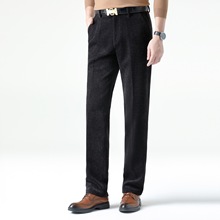 专柜百搭秋冬厚款灯芯绒休闲裤直筒高保暖中老年爸爸商务休闲长裤