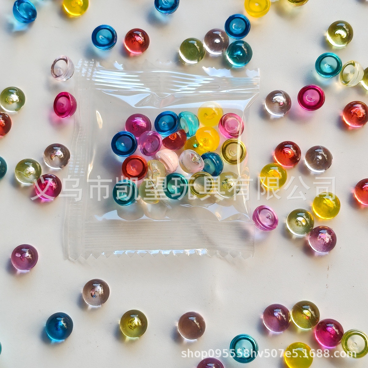 2克袋装史莱姆水晶泥小扁珠散珠配件半圆平底无孔串珠配饰diy饰品