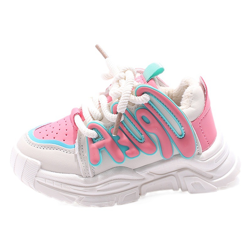 2023 Otoño e Invierno nuevos niños zapatilla de deporte de Internet celebridad niñas zapatos de papá niños estudiante zapatos de algodón caliente