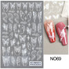 Nail stickers, fuchsia fake nails, adhesive plant lamp for nails, suitable for import, new collection, flowered