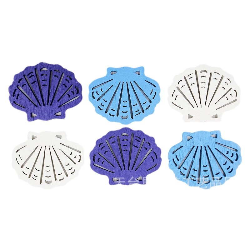 5cm Starfish/Shell tres colores DIY madera artesanía decorativa de los niños bloques construcción pintados