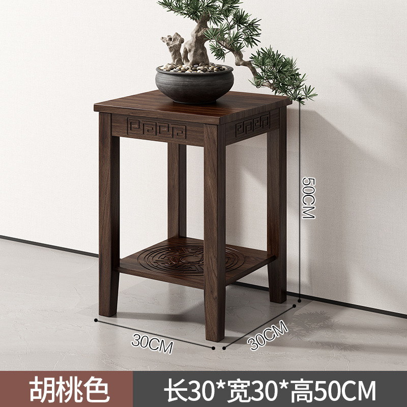 フラワースタンド収納ラックバルコニー床置き屋内リビングルーム装飾装飾品フラワーテーブル無垢材多層多肉植物植木鉢棚|undefined