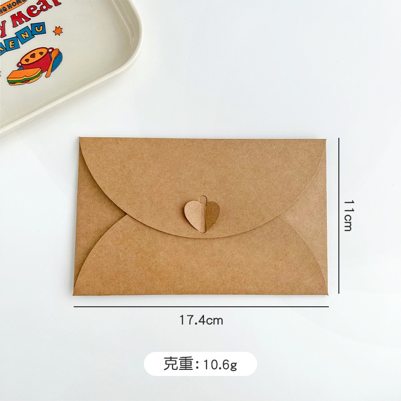 Ins Advanced Sense Vintage Kraft Paper Love Butterfly Sobres Idol Tarjeta pequeña Empaquetado de regalo de regalo