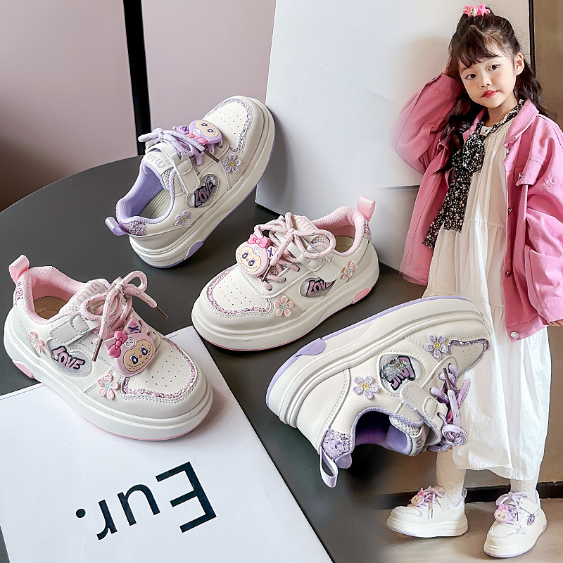 女童运动鞋时尚卡通板鞋2025秋季新款女孩小白鞋儿童透气休闲鞋潮|undefined