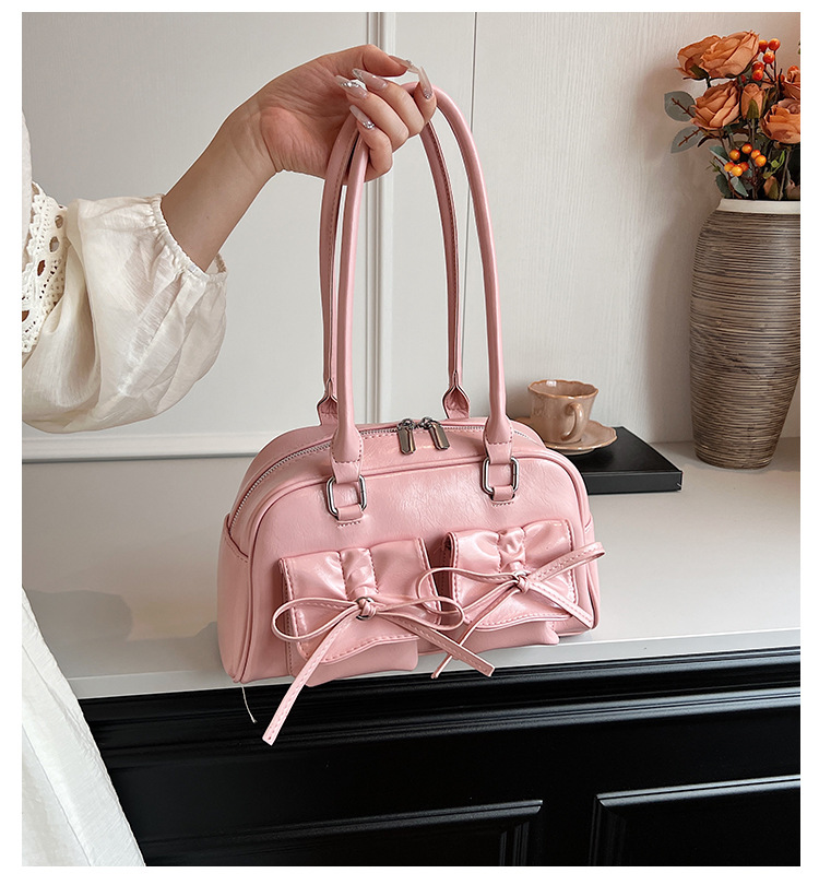 Elegant Women's Ballet Style Shoulder Bag With Bowknot Detail_voghion.com