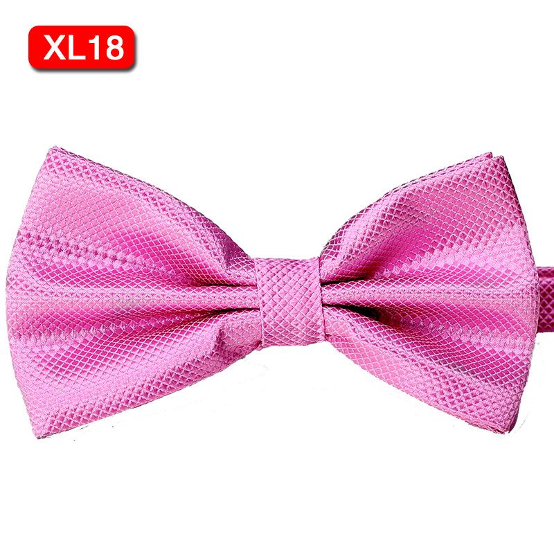 Nuevo color sólido moda simple vestido arco e-commerce fiesta boda color sólido cuadros finos pajarita pañuelo traje