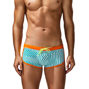 Seobean Xibin New Men's Low-Rise Personality Boxer Swim Trunks Comfortable Hot Spring Pants Men's Swimwear Wholesale