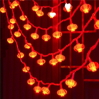 new year Red Lantern Coloured lights flash light String Gypsophila household Chinese New Year Spring Festival Room decorate arrangement Manufactor