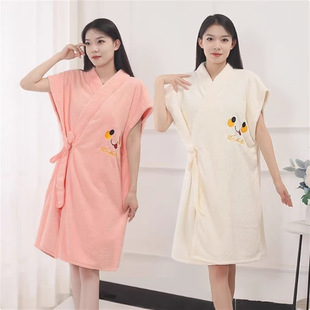 Wearing Bath Towel Female Adult Sling Bath Skirt Wrapping Bathrobe Beauty Salon Water Absorbent Quick-drying Household Hotel Household