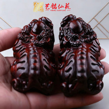 紫檀木雕貔貅文玩手把件家居办公室桌面木制工艺品摆件
