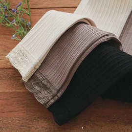 新款女童打底裤2025春草莓珊韩国儿童女孩洋气蕾丝边弹力针织长裤