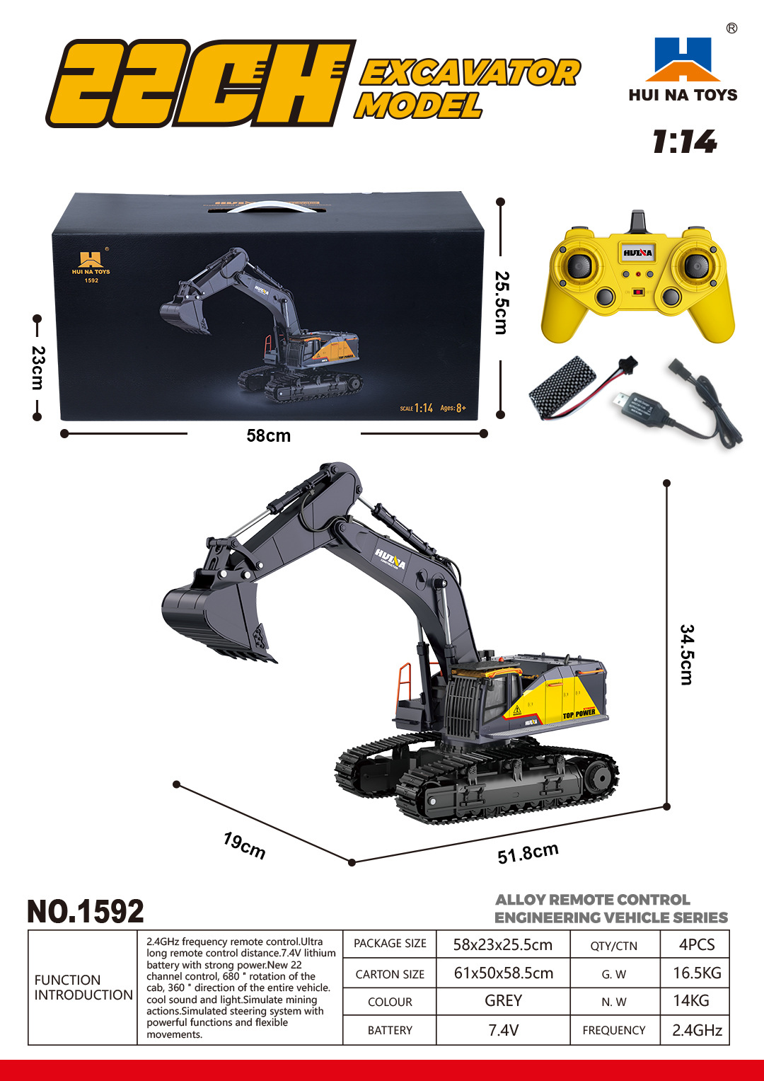 Selección estricta transfronteriza 1: 18 aleación de simulación eléctrica carro plano camión de bomberos camión de ingeniería camión juguetes de control remoto