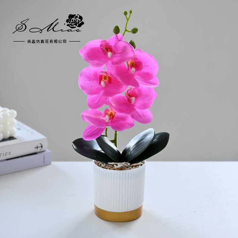 Flores falsas impresión 3D película sensación mariposa orquídea bonsai simulación decoración interior creativa simulación maceta plantación verde